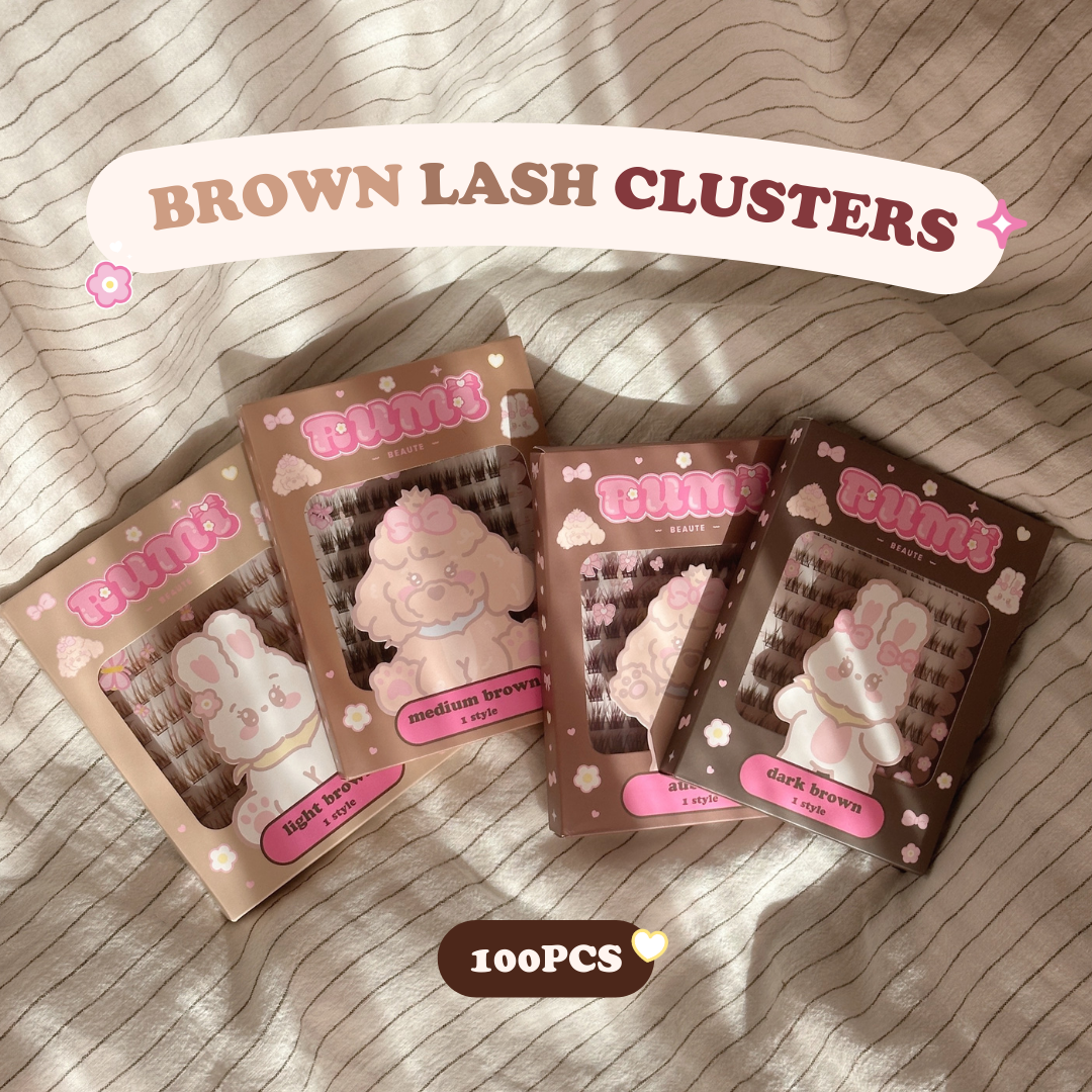 100pcs BROWN lash clusters