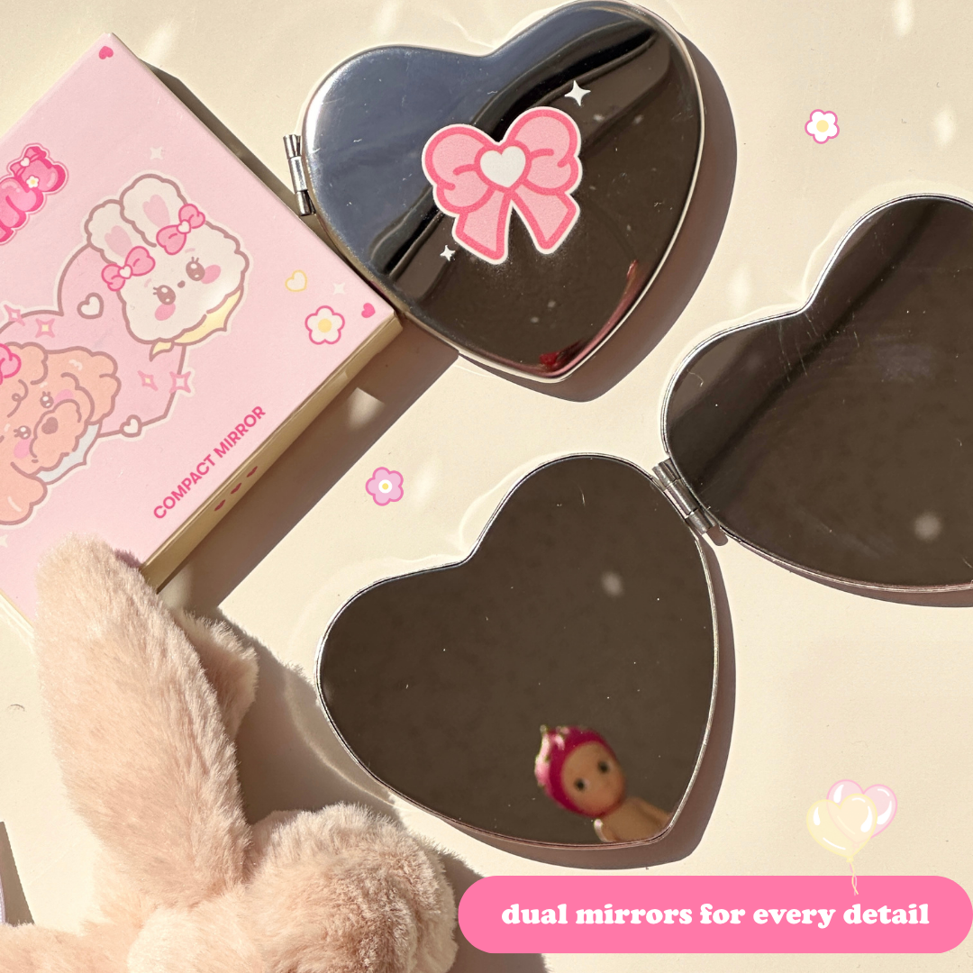 cutie heart pocket mirror – rumi beauté cutie heart pocket mirror – rumi beauté