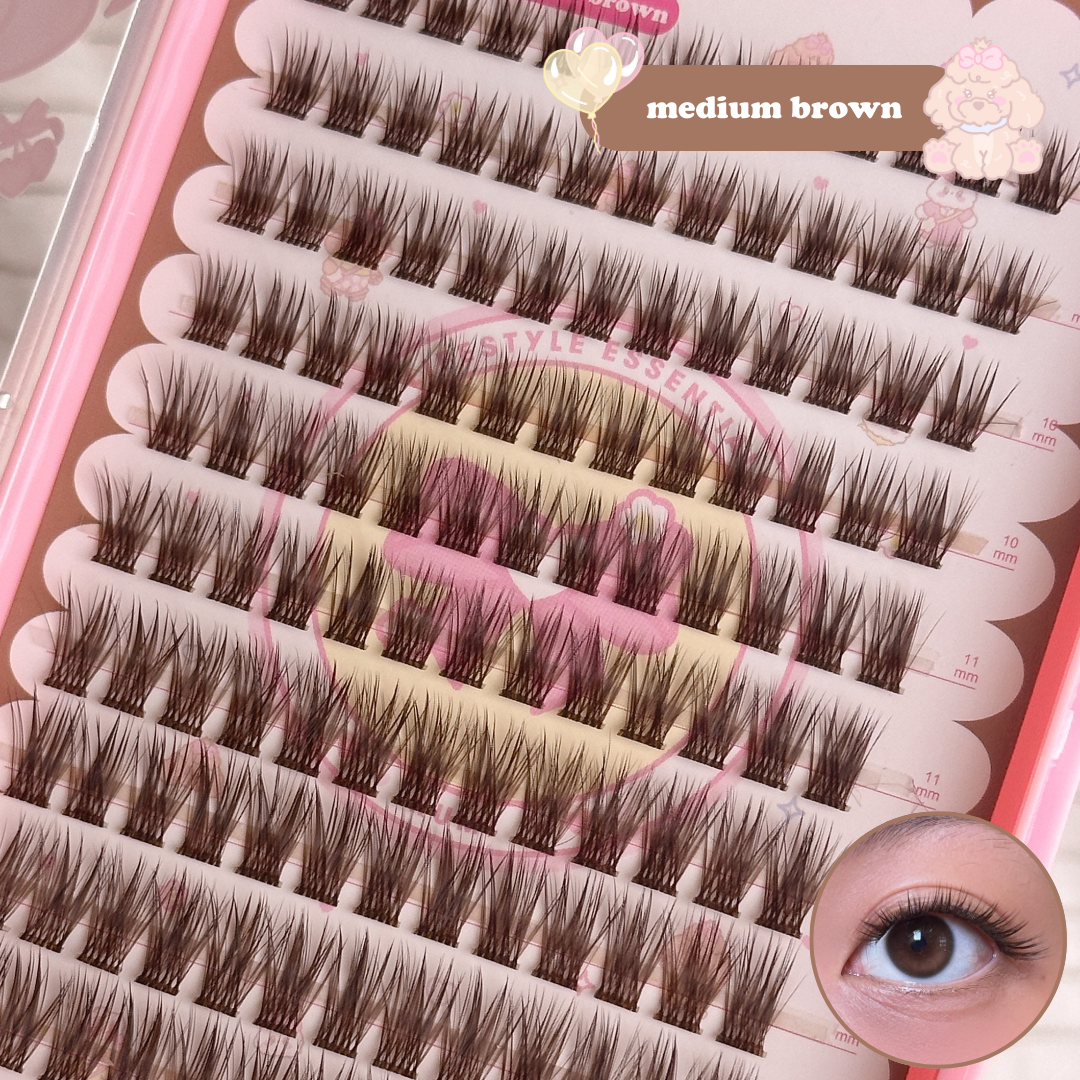100pcs BROWN lash clusters