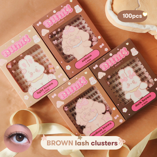 100pcs BROWN lash clusters