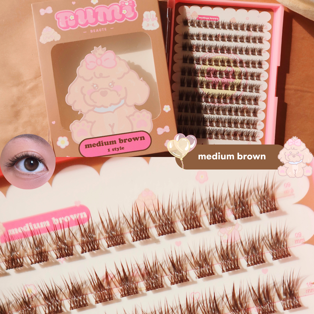 100pcs BROWN lash clusters