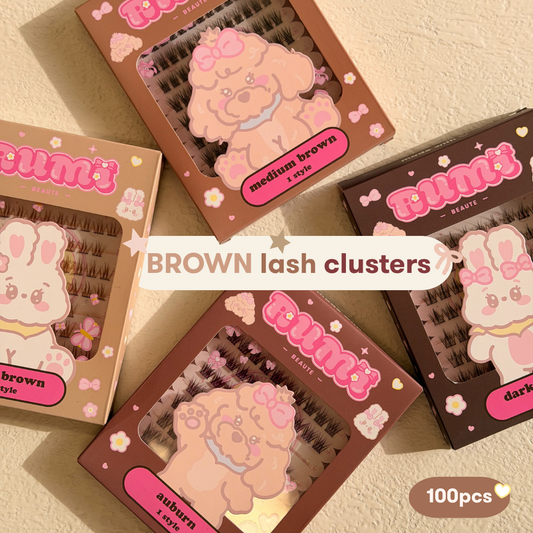 100pcs BROWN lash clusters