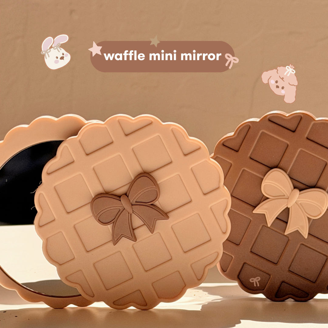 waffle mini pocket mirror