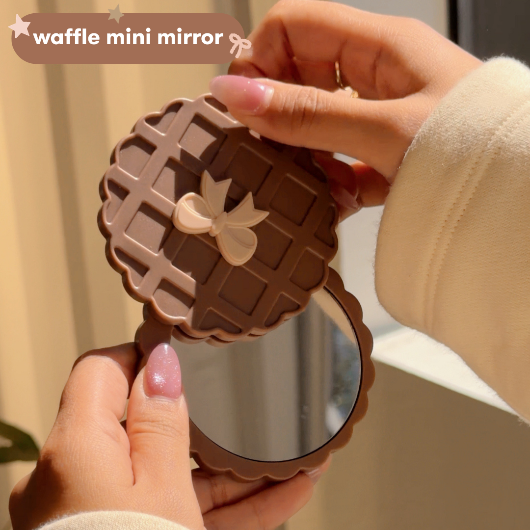 waffle mini pocket mirror