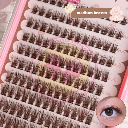 100pcs BROWN lash clusters